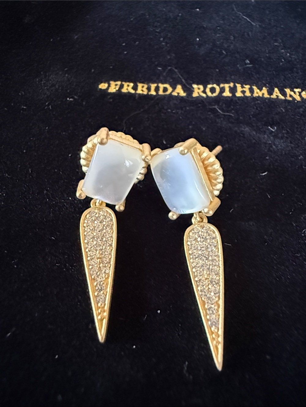 Freida Rothman Sterling Silver Gold Earrings